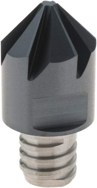 Iscar - MM ECF Grade IC908 Carbide Chamfer Milling Tip Insert - TiAlN Finish, 6 Flutes, 16mm Cutting Diam, 6.5mm Depth of Cut - Apex Tool & Supply
