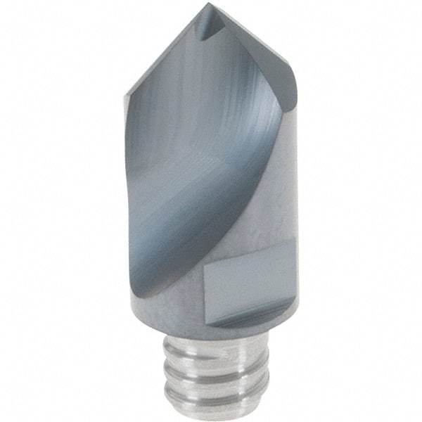 Iscar - MM EC-D IC908 Grade Carbide Spotting Drill Milling Tip Insert - TiAlN Finish, 1 Flute, 10mm Cut Diam, 19mm Extension - Apex Tool & Supply
