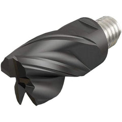 Iscar - MM EC-CF Grade IC908 Carbide End Milling Tip Insert - TiAlN Finish, 4 Flutes, 25mm Cutting Diam, 22mm Depth of Cut, 37mm Extension, 38° Helix - Apex Tool & Supply