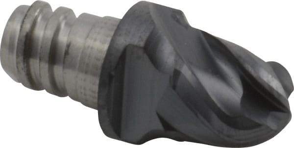 Iscar - MM EB Grade IC908 Carbide Ball Nose Milling Tip Insert - TiAlN Finish, 4 Flutes, 1/4" Cutting Diam, 0.2" Depth of Cut, 0.39" Extension, 1/8" Cnr Rad, 38° Helix - Apex Tool & Supply