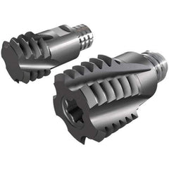 Iscar - MT Grade IC908 Carbide Thread Milling Tip Insert - TiAlN Finish, 4 Flutes, 10mm Cutting Diam, 6mm Depth of Cut, 13.35mm Extension - Apex Tool & Supply