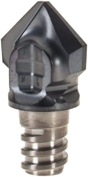 Iscar - MM HDF Grade IC908 Carbide Chamfer Milling Tip Insert - TiAlN Finish, 2 Flutes, 9.8mm Cutting Diam, 10.8mm Extension - Apex Tool & Supply
