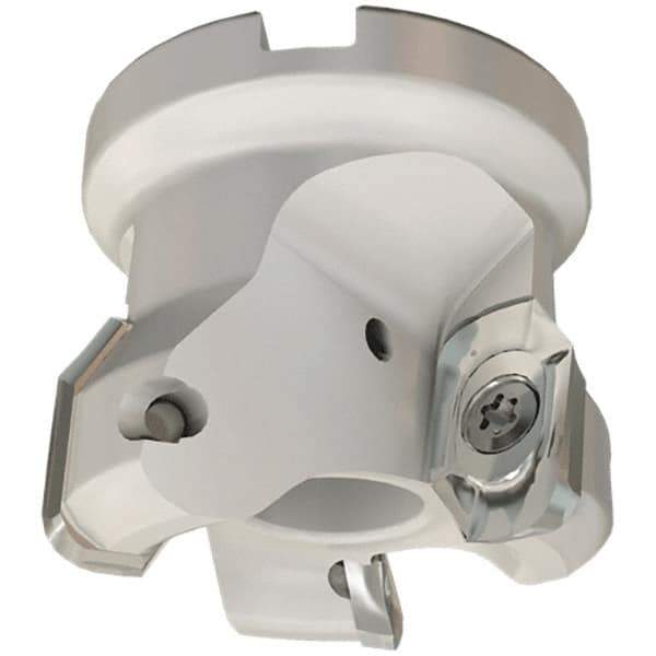 Iscar - 3 Inserts, 2" Cut Diam, 3/4" Arbor Diam, 0.61" Max Depth of Cut, Indexable Square-Shoulder Face Mill - 0/90° Lead Angle, 1-3/4" High, HM90 APCR 1605 Insert Compatibility, Through Coolant, Series Helialu - Apex Tool & Supply