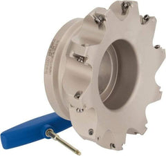 Iscar - 10 Inserts, 6" Cut Diam, 2" Arbor Diam, 0.512" Max Depth of Cut, Indexable Square-Shoulder Face Mill - 0/90° Lead Angle, 2-1/2" High, HM390 TDKT 1505 Insert Compatibility, Through Coolant, Series HeliIQMill - Apex Tool & Supply