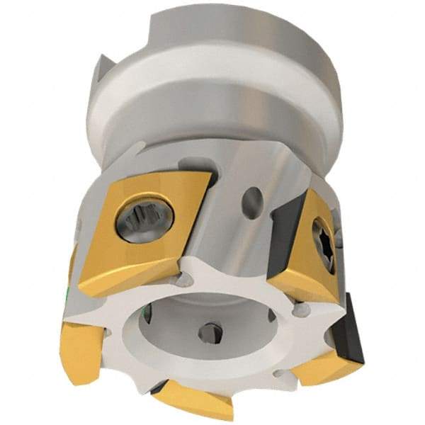 Iscar - 9 Inserts, 63mm Cut Diam, 22mm Arbor Diam, 9mm Max Depth of Cut, Indexable Square-Shoulder Face Mill - 0/90° Lead Angle, 40mm High, T290 LN.T 1004 Insert Compatibility, Through Coolant, Series SumoMill - Apex Tool & Supply