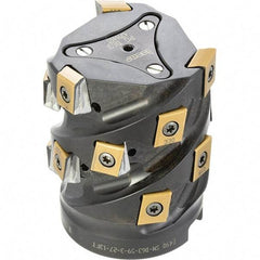 Iscar - 15 Inserts, 63mm Cut Diam, 27mm Arbor Diam, 59mm Max Depth of Cut, Indexable Square-Shoulder Face Mill - 0/90° Lead Angle, 80mm High, T490 LN.. 1306 Insert Compatibility, Through Coolant, Series Helitang - Apex Tool & Supply