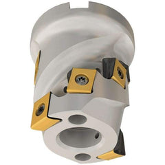 Iscar - 8 Inserts, 1.968" Cut Diam, 1" Arbor Diam, 1.85" Max Depth of Cut, Indexable Square-Shoulder Face Mill - 0/90° Lead Angle, 2.618" High, T490 LN.. 1306 Insert Compatibility, Through Coolant, Series Helitang - Apex Tool & Supply