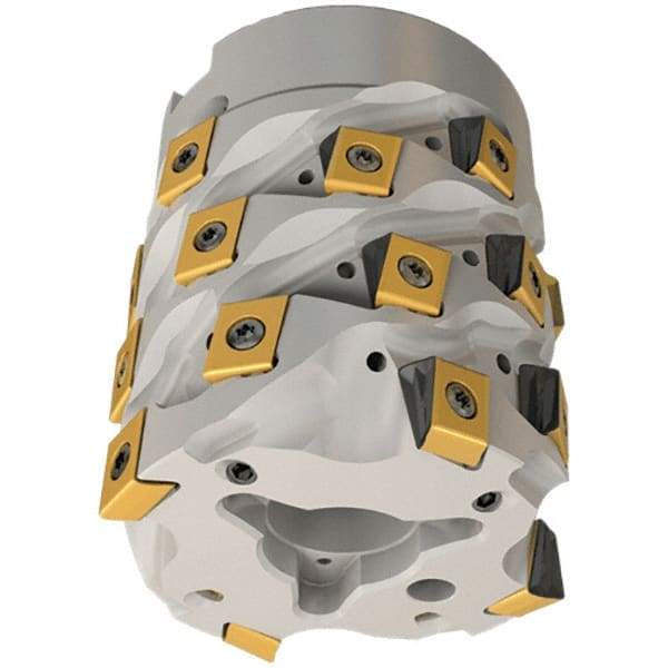 Iscar - 8 Inserts, 50mm Cut Diam, 27mm Arbor Diam, 47mm Max Depth of Cut, Indexable Square-Shoulder Face Mill - 0/90° Lead Angle, 66.5mm High, T490 LN.. 1306 Insert Compatibility, Through Coolant, Series Helitang - Apex Tool & Supply