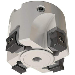 Iscar - 6 Inserts, 63mm Cut Diam, 22mm Arbor Diam, 5mm Max Depth of Cut, Indexable Square-Shoulder Face Mill - 0/90° Lead Angle, 45mm High, LN.. 11.. Insert Compatibility, Through Coolant, Series Heli2000 - Apex Tool & Supply