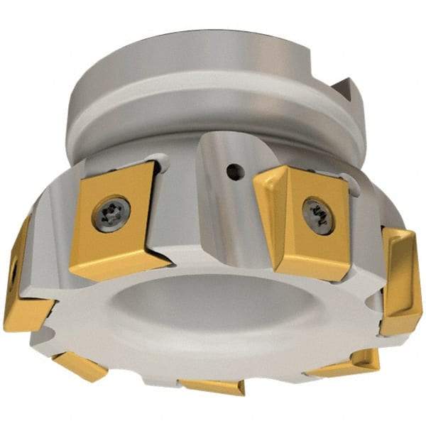 Iscar - 10 Inserts, 125mm Cut Diam, 40mm Arbor Diam, 16mm Max Depth of Cut, Indexable Square-Shoulder Face Mill - 0/90° Lead Angle, 63mm High, T490 LN.T 1607 Insert Compatibility, Through Coolant, Series Helitang - Apex Tool & Supply