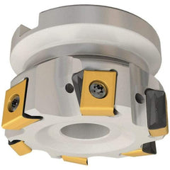 Iscar - 7 Inserts, 80mm Cut Diam, 27mm Arbor Diam, 12.5mm Max Depth of Cut, Indexable Square-Shoulder Face Mill - 0/90° Lead Angle, 50mm High, T490 LN.. 1306 Insert Compatibility, Through Coolant, Series Helitang - Apex Tool & Supply