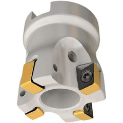 Iscar - 5 Inserts, 32mm Cut Diam, 16mm Arbor Diam, 8mm Max Depth of Cut, Indexable Square-Shoulder Face Mill - 0/90° Lead Angle, 35mm High, H490 AN.X 09 Insert Compatibility, Through Coolant, Series Helido - Apex Tool & Supply