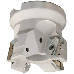 Iscar - 4 Inserts, 50mm Cut Diam, 22mm Arbor Diam, 13.5mm Max Depth of Cut, Indexable Square-Shoulder Face Mill - 0/90° Lead Angle, 45mm High, HM90 AXCR 1505 Insert Compatibility, Through Coolant, Series Helialu - Apex Tool & Supply