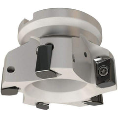 Iscar - 8 Inserts, 160mm Cut Diam, 50.8mm Arbor Diam, 16.3mm Max Depth of Cut, Indexable Square-Shoulder Face Mill - 0/90° Lead Angle, 63mm High, H490 AN.X 17 Insert Compatibility, Series Helido - Apex Tool & Supply