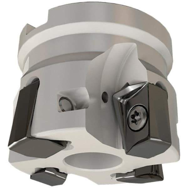 Iscar - 3 Inserts, 2" Cut Diam, 3/4" Arbor Diam, 0.642" Max Depth of Cut, Indexable Square-Shoulder Face Mill - 0/90° Lead Angle, 1.57" High, H490 AN.X 17 Insert Compatibility, Through Coolant, Series Helido - Apex Tool & Supply