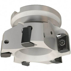 Iscar - 6 Inserts, 63mm Cut Diam, 27mm Arbor Diam, 16.3mm Max Depth of Cut, Indexable Square-Shoulder Face Mill - 0/90° Lead Angle, 50mm High, H490 AN.X 17 Insert Compatibility, Through Coolant, Series Helido - Apex Tool & Supply