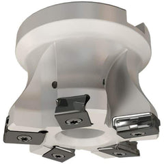 Iscar - 6 Inserts, 80mm Cut Diam, 32mm Arbor Diam, 3mm Max Depth of Cut, Indexable Square-Shoulder Face Mill - 0/90° Lead Angle, 50mm High, HTP LNHT 1006 Insert Compatibility, Through Coolant, Series TangPlunge - Apex Tool & Supply