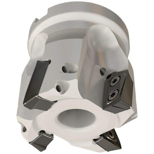 Iscar - 4 Inserts, 2" Cut Diam, 0.709" Arbor Diam, 0.709" Max Depth of Cut, Indexable Square-Shoulder Face Mill - 0/90° Lead Angle, 2" High, HP AD.. 1906 Insert Compatibility, Series Heliplus - Apex Tool & Supply