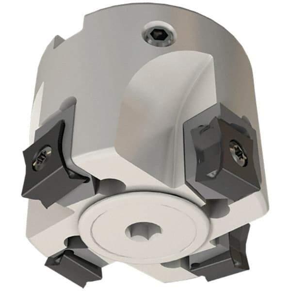 Iscar - 5 Inserts, 80mm Cut Diam, 27mm Arbor Diam, 5mm Max Depth of Cut, Indexable Square-Shoulder Face Mill - 0/90° Lead Angle, 45mm High, LN.. 11.. Insert Compatibility, Through Coolant, Series Heli2000 - Apex Tool & Supply