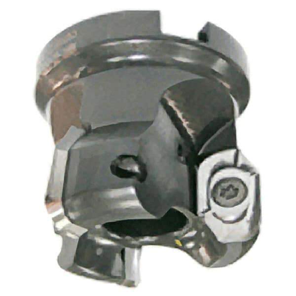 Iscar - 3 Inserts, 50mm Cut Diam, 22mm Arbor Diam, 15.5mm Max Depth of Cut, Indexable Square-Shoulder Face Mill - 0/90° Lead Angle, 45mm High, HM90 APCR 1605 Insert Compatibility, Through Coolant, Series Helialu - Apex Tool & Supply