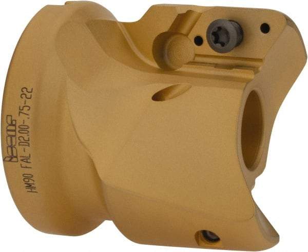 Iscar - 2 Inserts, 2" Cut Diam, 3/4" Arbor Diam, 0.807" Max Depth of Cut, Indexable Square-Shoulder Face Mill - 0/90° Lead Angle, 2" High, HM90 APCR 2206.. Insert Compatibility, Through Coolant, Series Helialu - Apex Tool & Supply