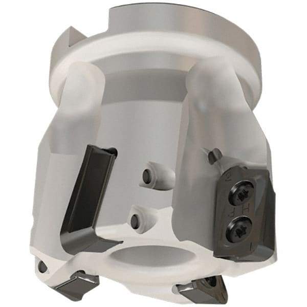 Iscar - 4 Inserts, 50mm Cut Diam, 22mm Arbor Diam, 18mm Max Depth of Cut, Indexable Square-Shoulder Face Mill - 0/90° Lead Angle, 50mm High, HP AD.. 1906 Insert Compatibility, Through Coolant, Series Heliplus - Apex Tool & Supply