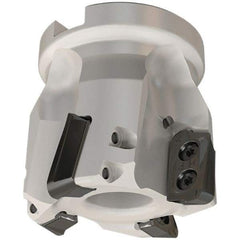 Iscar - 4 Inserts, 50mm Cut Diam, 22mm Arbor Diam, 18mm Max Depth of Cut, Indexable Square-Shoulder Face Mill - 0/90° Lead Angle, 50mm High, HP AD.. 1906 Insert Compatibility, Through Coolant, Series Heliplus - Apex Tool & Supply
