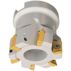 Iscar - 9 Inserts, 100mm Cut Diam, 32mm Arbor Diam, 10mm Max Depth of Cut, Indexable Square-Shoulder Face Mill - 0/90° Lead Angle, 50mm High, AP.. 1003 Insert Compatibility, Series Heli2000 - Apex Tool & Supply