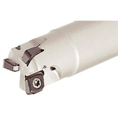 Iscar - 16mm Cut Diam, 4mm Max Depth of Cut, 15mm Shank Diam, 100mm OAL, Indexable Square Shoulder End Mill - CNHT 0703 Inserts, Cylindrical Shank, 90° Lead Angle, Through Coolant, Series IscarMill - Apex Tool & Supply