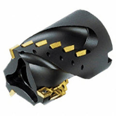 Iscar - 15 Inserts, 63mm Cut Diam, 27mm Arbor Diam, 53mm Max Depth of Cut, Indexable Square-Shoulder Face Mill - 0/90° Lead Angle, 76.2mm High, QD.T 1205..PD.. & SDM..HQ Insert Compatibility, Series Heliquad - Apex Tool & Supply