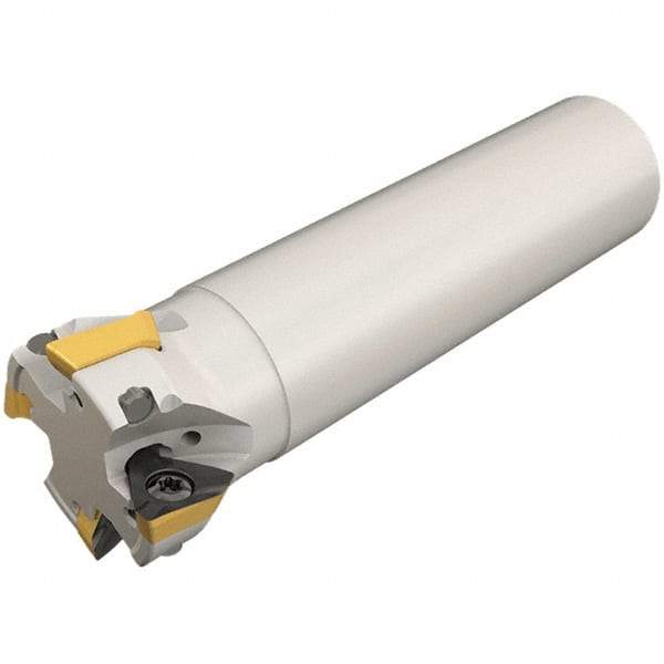 Iscar - 50mm Cut Diam, 13mm Max Depth of Cut, 32mm Shank Diam, 130mm OAL, Indexable Square Shoulder Helical End Mill - HM390 TDKT 1505 Inserts, Cylindrical Shank, 90° Lead Angle, Through Coolant, Series HeliIQMill - Apex Tool & Supply