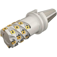 Iscar - 80mm Cut Diam, 128mm Max Depth of Cut, Indexable Square Shoulder End Mill - T490 LN.T 13.. Inserts, BT50 Taper Shank, 90° Lead Angle, Through Coolant, Series Helitang - Apex Tool & Supply