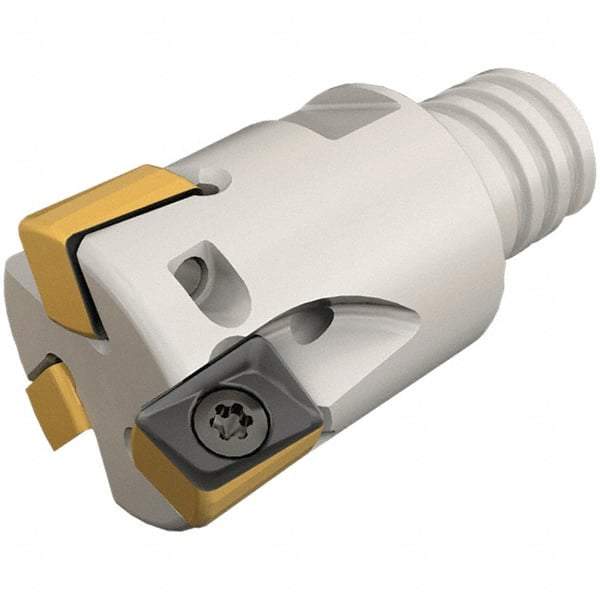 Iscar - 20mm Cut Diam, 8mm Max Depth of Cut, 24mm OAL, Indexable Square Shoulder End Mill - H490 AN.X 09 Inserts, T12 Modular Connection, 90° Lead Angle, Through Coolant, Series Helido, Multimaster - Apex Tool & Supply
