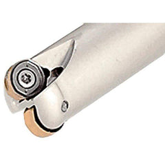 Iscar - 1-1/4" Cut Diam, 0.295" Max Depth of Cut, 1-1/4" Shank Diam, 5" OAL, Indexable Copy End Mill - 5 Inserts, H400 RNHU Insert, Weldon Shank, Through Coolant - Apex Tool & Supply