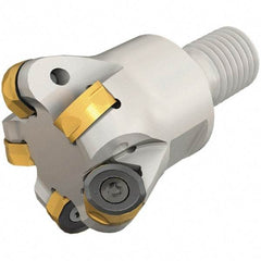 Iscar - 25mm Cut Diam, 8.7mm Max Depth of Cut, 28mm OAL, Indexable Copy End Mill - 2 Inserts, H400 RNHU 1205 Insert, Modular Connection, Through Coolant - Apex Tool & Supply