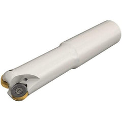 Iscar - 25mm Cut Diam, 8.7mm Max Depth of Cut, 25mm Shank Diam, 120mm OAL, Indexable Copy End Mill - 2 Inserts, H400 RNHU 1205 Insert, Cylindrical Shank, Through Coolant - Apex Tool & Supply