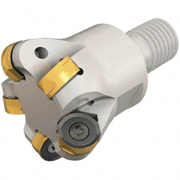 Iscar - 20mm Cut Diam, 7.5mm Max Depth of Cut, 25mm OAL, Indexable Copy End Mill - 2 Inserts, H400 RNHU 1205 Insert, Modular Connection, Through Coolant - Apex Tool & Supply