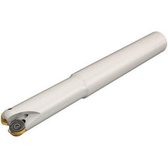 Iscar - 32mm Cut Diam, 7.5mm Max Depth of Cut, 32mm Shank Diam, 120mm OAL, Indexable Copy End Mill - 5 Inserts, H400 RNHU 1004 Insert, Cylindrical Shank, Through Coolant - Apex Tool & Supply