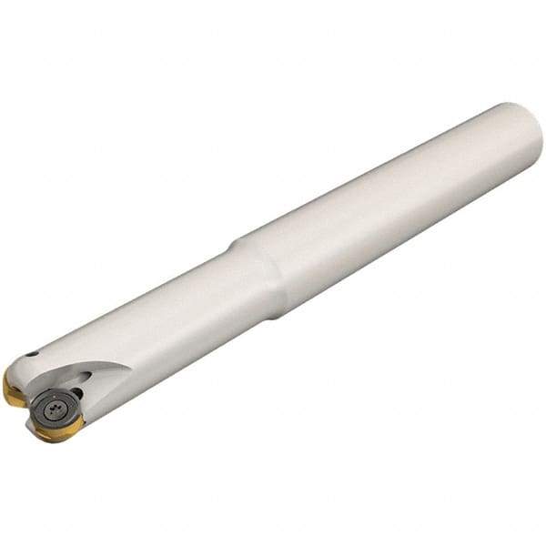 Iscar - 25mm Cut Diam, 7.5mm Max Depth of Cut, 25mm Shank Diam, 120mm OAL, Indexable Copy End Mill - 3 Inserts, H400 RNHU 1004 Insert, Cylindrical Shank, Through Coolant - Apex Tool & Supply