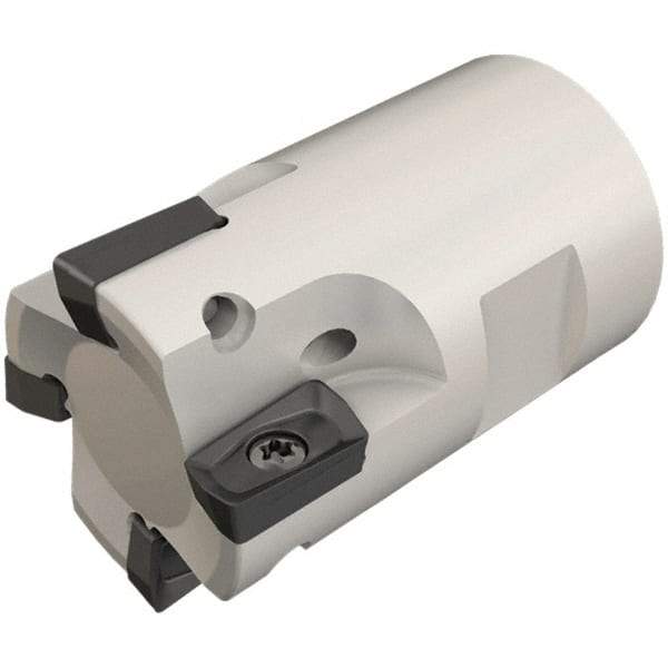 Iscar - 20mm Cut Diam, 7.7mm Max Depth of Cut, 31mm OAL, Indexable Square Shoulder End Mill - HP ANKT 0702.. Inserts, T12 Modular Connection, Through Coolant, Series Heliplus, Shankmaster - Apex Tool & Supply