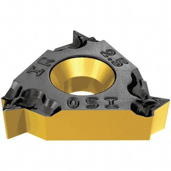 Iscar - 16IL Internal Left Hand ISO Laydown Threading Insert - Grade IC908, TiAlN Coated Carbide, 9.53mm Inscribed Circle - Apex Tool & Supply