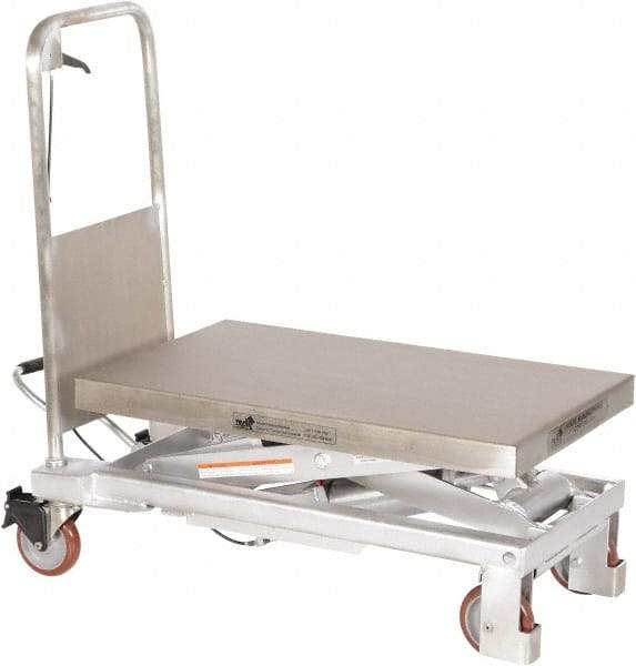Vestil - 1,000 Lb Capacity Manual Scissor Elevating Cart - 15-1/2" to 35-1/2" Lift Height, 32-1/2" Platform Length x 19-3/4" Platform Width - Apex Tool & Supply