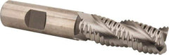 Hertel - 5/8" Diam, Coarse Pitch, 1-5/8" LOC, 3 Flute Cobalt Roughing Square End Mill - Uncoated, 3-3/4" OAL, 5/8" Shank Diam, Single End, Centercutting, 37° Helix - Apex Tool & Supply