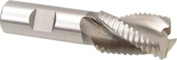 Hertel - 1" Diam, Coarse Pitch, 1-1/2" LOC, 3 Flute Cobalt Roughing Square End Mill - Uncoated, 3-3/4" OAL, 3/4" Shank Diam, Single End, Centercutting, 37° Helix - Apex Tool & Supply