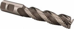 Hertel - 1" Diam, Coarse Pitch, 4" LOC, 3 Flute Cobalt Roughing Square End Mill - Uncoated, 6-1/2" OAL, 1" Shank Diam, Single End, Centercutting, 37° Helix - Apex Tool & Supply