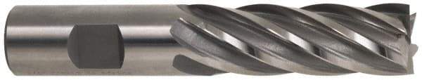 Hertel - 1", 3" LOC, 1" Shank Diam, 5-1/2" OAL, 6 Flute, Cobalt Square End Mill - Single End, Uncoated, Spiral Flute, 30° Helix, Centercutting, Right Hand Cut, Right Hand Flute - Apex Tool & Supply
