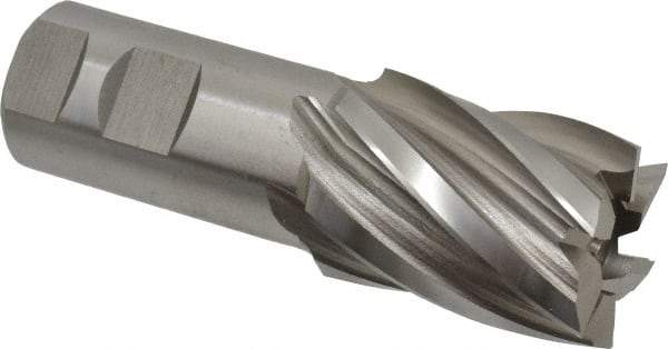 Hertel - 1-1/2", 2" LOC, 1-1/4" Shank Diam, 4-1/2" OAL, 6 Flute, Cobalt Square End Mill - Single End, Uncoated, Spiral Flute, 30° Helix, Right Hand Cut, Right Hand Flute - Apex Tool & Supply