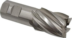 Hertel - 1-1/2", 2" LOC, 1-1/4" Shank Diam, 4-1/2" OAL, 6 Flute, Cobalt Square End Mill - Single End, Uncoated, Spiral Flute, 30° Helix, Right Hand Cut, Right Hand Flute - Apex Tool & Supply