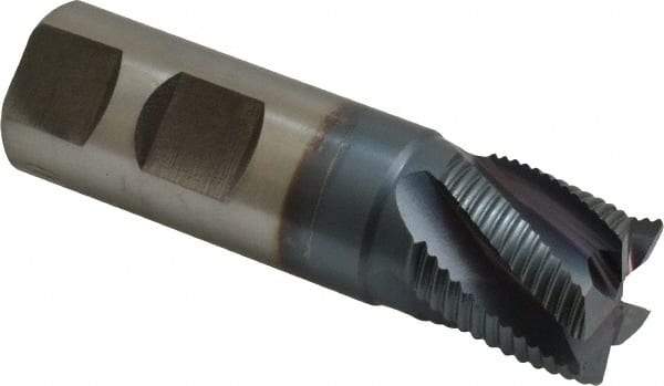 Hertel - 1" Diam, Fine Pitch, 1" LOC, 5 Flute Cobalt Roughing Square End Mill - TiCN Finish, 3-1/2" OAL, 1" Shank Diam, Single End, Centercutting, 30° Helix - Apex Tool & Supply