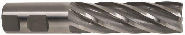 Hertel - 1", 3" LOC, 1" Shank Diam, 5-1/2" OAL, 6 Flute, High Speed Steel Square End Mill - Single End, Uncoated, Spiral Flute, 30° Helix, Centercutting, Right Hand Cut, Right Hand Flute - Apex Tool & Supply